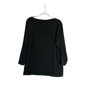 Vintage Ralph‎ Lauren Black 100% Silk Long Sleeve Pullover Tunic Minimalist 10